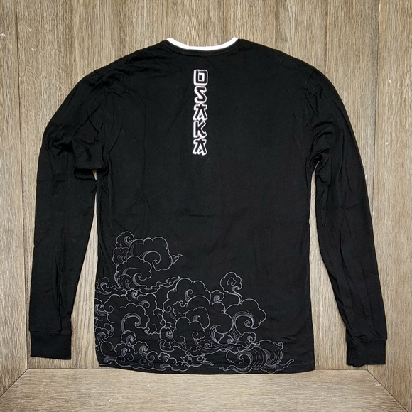 🐉⚫️ Osaka Japan Dragon Unisex Black Longsleeve Shirt Size Small ⚫️ 🐉 - Picture 5 of 6